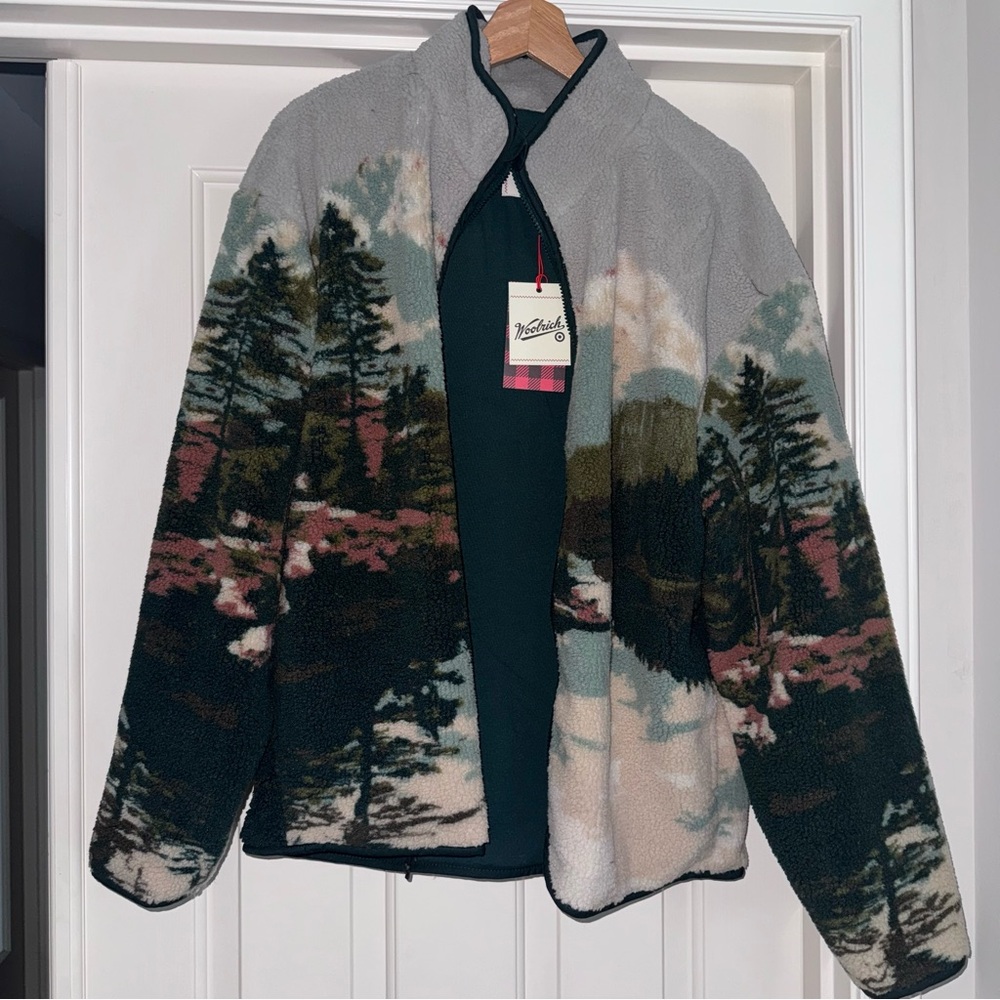 Target x Woolrich Printed Landscape Zip Up Teddy Jacket
